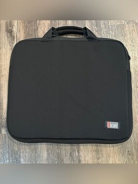 icon Black Laptop Briefcase Slim Carry On Case laptop or tablet unisex travel